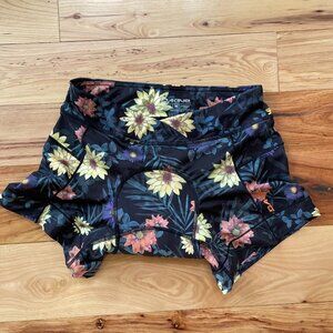 Dakine Black Floral Bike Padded Comp Liner Shorts Women's Size Medium